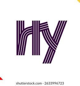 Parallel Line Monogram Initial Logo Letter H and Y