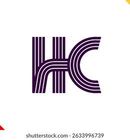Parallel Line Monogram Initial Logo Letter H and A
