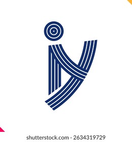 Parallel line monogram initial logo, combination of letter I and Y. Best for name abbreviation.