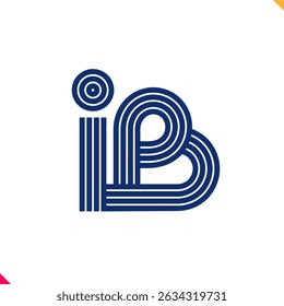 Parallel line monogram initial logo, combination of letter I and B. Best for name abbreviation.
