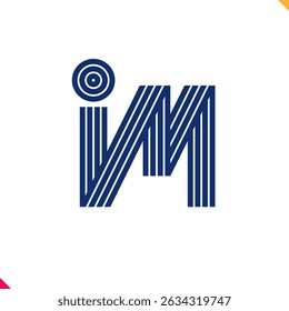 Parallel line monogram initial logo, combination of letter I and M. Best for name abbreviation.