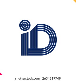 Parallel line monogram initial logo, combination of letter I and D. Best for name abbreviation.
