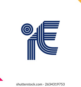 Parallel line monogram initial logo, combination of letter I and E. Best for name abbreviation.