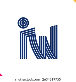Parallel line monogram initial logo, combination of letter I and W. Best for name abbreviation.