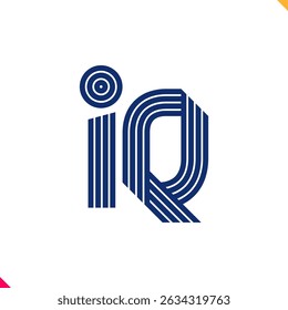 Logotipo inicial de monograma de linha paralela, combinação das letras I e Q. Melhor para abreviação de nome.
