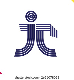 Parallel line monogram initial logo, combination of letter J and C. Best for name abbreviation.