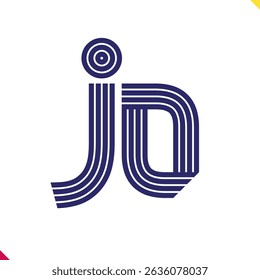 Parallel line monogram initial logo, combination of letter J and O. Best for name abbreviation.