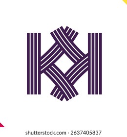 Parallel line monogram initial logo, combination of letter K and K. Best for name abbreviation.