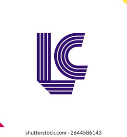 Parallel line monogram initial logo, combination of letter L and C. Best for name abbreviation.