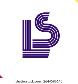 Parallel line monogram initial logo, combination of letter L and S. Best for name abbreviation.