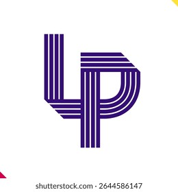 Parallel line monogram initial logo, combination of letter L and P. Best for name abbreviation.