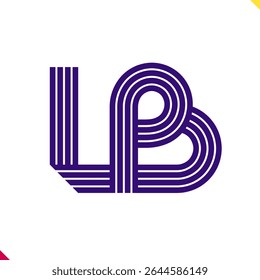Parallel line monogram initial logo, combination of letter L and B. Best for name abbreviation.
