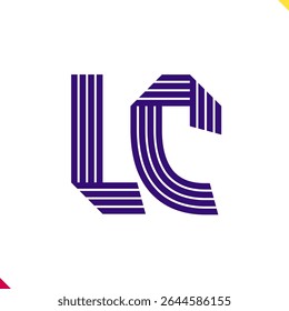 Parallel line monogram initial logo, combination of letter L and C. Best for name abbreviation.