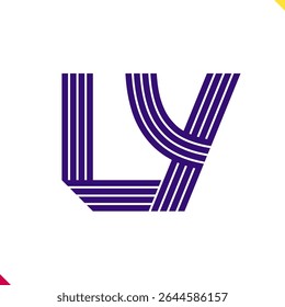 Parallel line monogram initial logo, combination of letter L and Y. Best for name abbreviation.