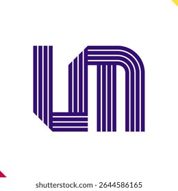 Parallel line monogram initial logo, combination of letter L and M. Best for name abbreviation.