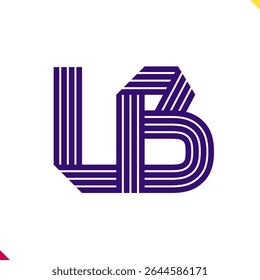 Parallel line monogram initial logo, combination of letter L and B. Best for name abbreviation.