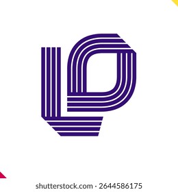 Parallel line monogram initial logo, combination of letter L and O. Best for name abbreviation.