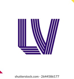 Parallel line monogram initial logo, combination of letter L and V. Best for name abbreviation.
