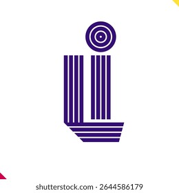Parallel line monogram initial logo, combination of letter L and I. Best for name abbreviation.
