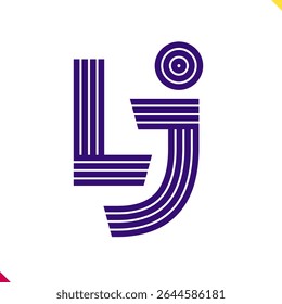 Parallel line monogram initial logo, combination of letter L and J. Best for name abbreviation.