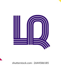 Logotipo inicial de monograma de linha paralela, combinação das letras L e Q. Melhor para abreviação de nome.