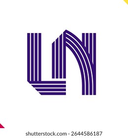 Parallel line monogram initial logo, combination of letter L and N. Best for name abbreviation.
