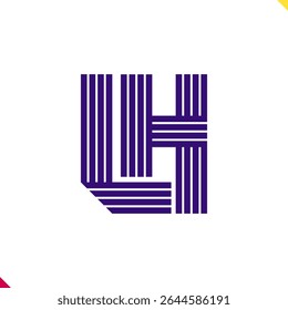 Parallel line monogram initial logo, combination of letter L and H. Best for name abbreviation.