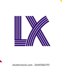 Parallel line monogram initial logo, combination of letter L and X. Best for name abbreviation.