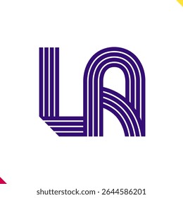 Parallel line monogram initial logo, combination of letter L and A. Best for name abbreviation.