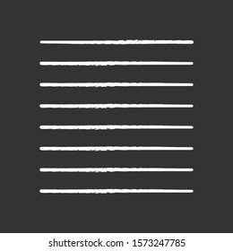Icône craie de lignes parallèles. Des coups de pinceau blanc droits. Des rayures monochromes. Figure géométrique à plat. Élément décoratif minimaliste. Forme abstraite. Forme isométrique. Illustration vectorielle isolée du tableau de bord