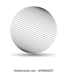 Parallel lines in circle form. Art lines illustration. Abstract icon or logo like planet.