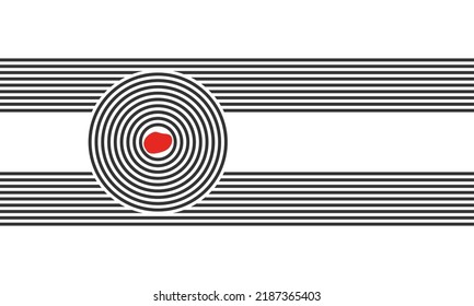 Parallel Lines And Circles, Meditation Zen Garden Top View Or Life Balance Vector Illustration