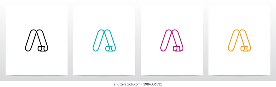 Parallel Lines Connected Forming Letter Logo Design A