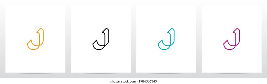 Parallel Lines Connected Forming Letter Logo Design J