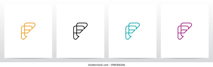 Parallel Lines Connected Forming Letter Logo Design F