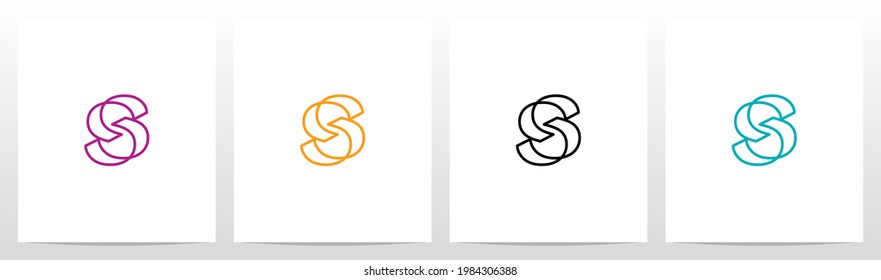 Parallel Lines Connected Forming Letter Logo Design S