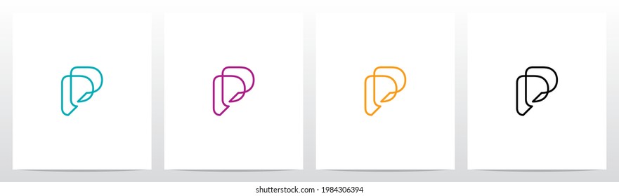 Líneas paralelas diseño de logotipo de carta de formación conectada P