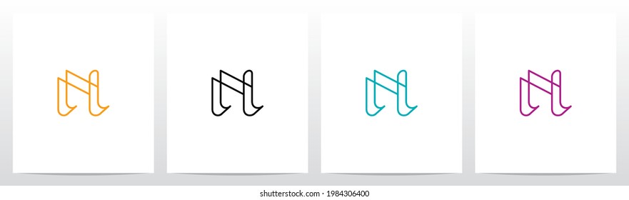 Parallel Lines Connected Forming Letter Logo Design N