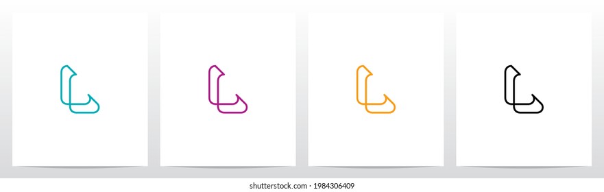 Parallel Lines Connected Forming Letter Logo Design L