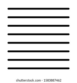 Parallel lines glyph icon. Straight black strokes. Ink monochrome stripes. Geometric flat figure. Abstract shape. Isometric form. Silhouette symbol. Negative space. Vector isolated illustration