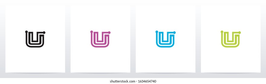 Parallel Lines With Nodes Formed Letter Logo Design U