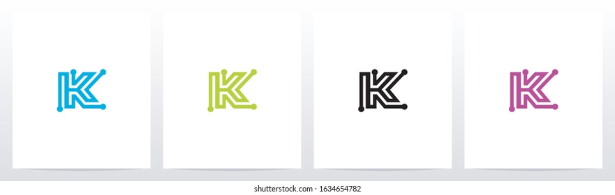 Parallel Lines Nodes Formed Letter Logo Stock Vector (Royalty Free ...