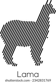 parallel lines vector art design monochrome Lama alpeca