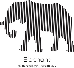 parallel lines vector art design monochrome Elephant