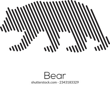 parallel lines vector art design monochrome bear