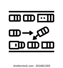 parallel parking line icon vector. parallel parking sign. isolated contour symbol black illustration
