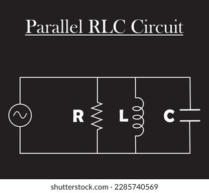 Parallel RC circuit isolated on black background. vector illustration.