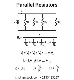 diagrama de resistencias paralelas y fórmulas