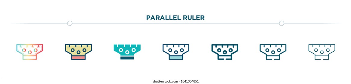 parallel ruler icon designed in gradient, filled, two color, thin line and outline style. vector illustration of parallel ruler vector icons. can be used for mobile, ui, web
