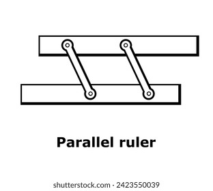 Parallel ruler vector illustration isolated on white background